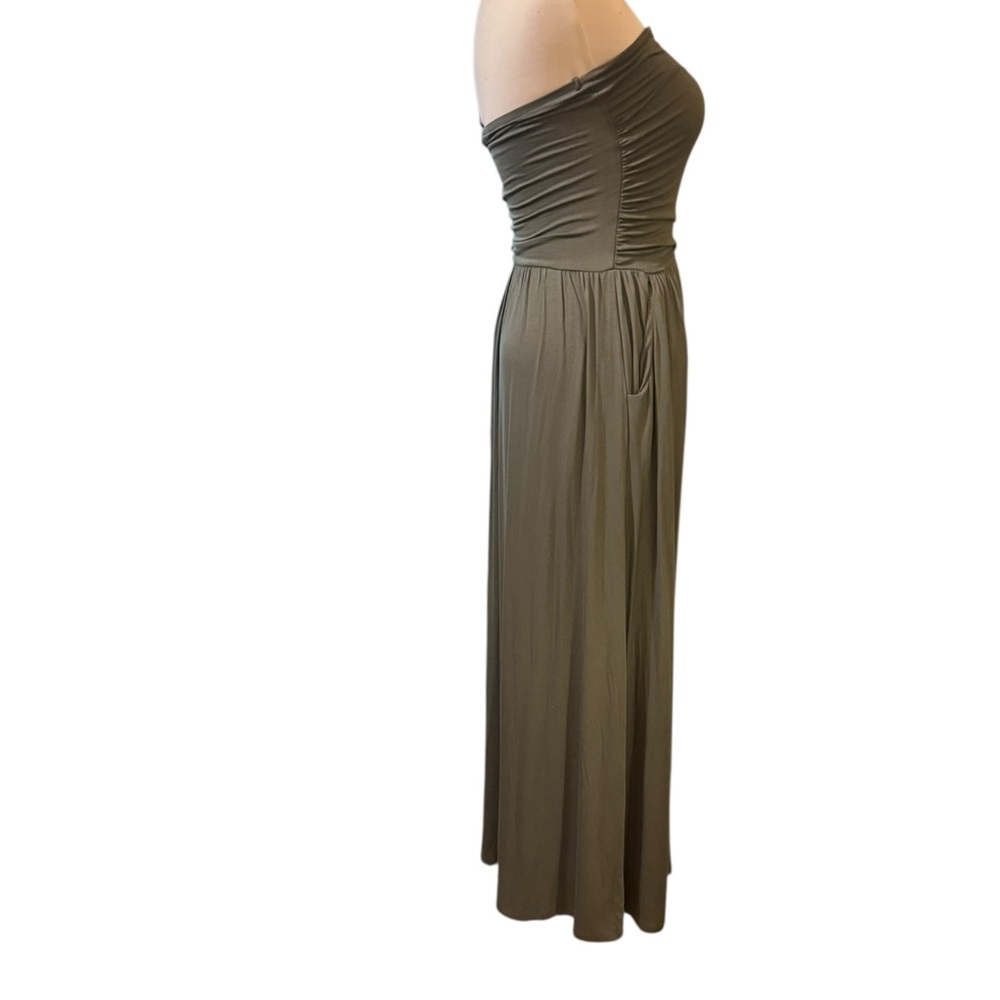 NWT Lascana Strapless Green Jersey Maxi Dress - Picture 5 of 8